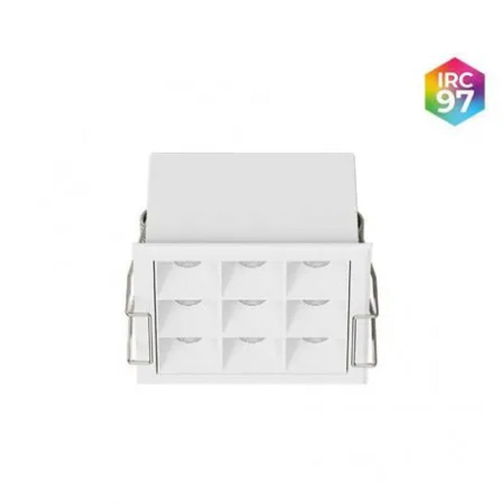 Spot Powerlux Embutido 9 Fachos 12W 2700K Branco e Preto Nordecor