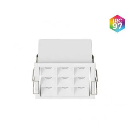 Spot Powerlux Embutido 9 Fachos 12W 2700K Branco e Preto Nordecor