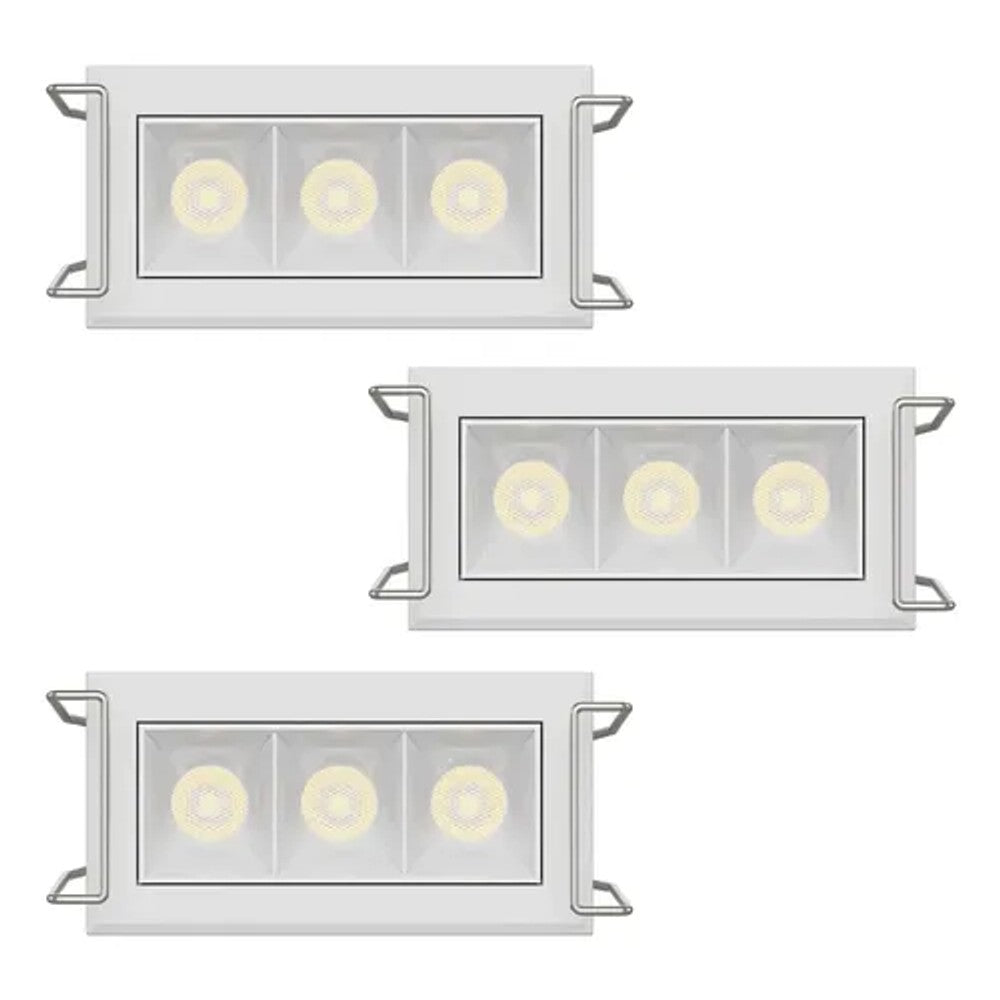Spot Powerlux Embutir 3 Focos 5W 2700K Branco Nordecor