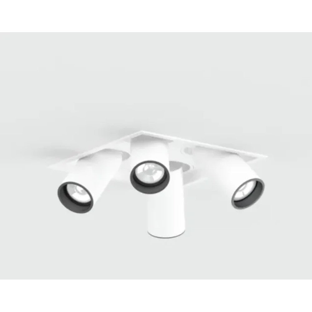 Spot Punto Embutido Quadrado 4 Lâmpadas MR11 Branco Recuado Moon