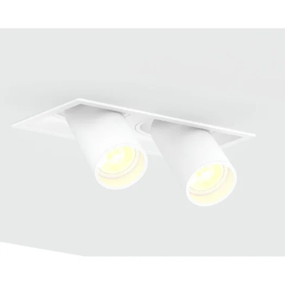 Spot Punto Embutir Quadrado 4 Lâmpadas MR11 Branco Moon