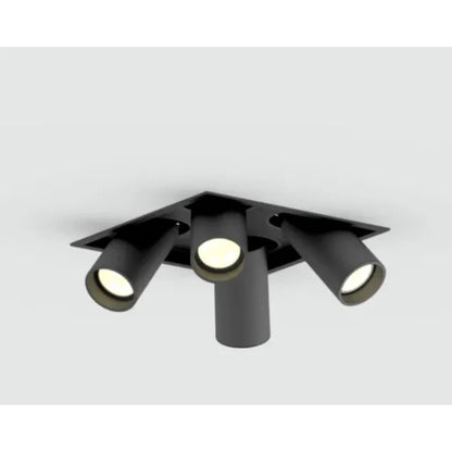 Spot Punto Embutir Quadrado 4 Lâmpadas MR11 Preto Moon
