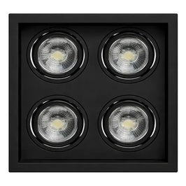 Spot de Embutir Multi 4 Recuado para 4 Lâmpadas AR70 Preto Save Energy