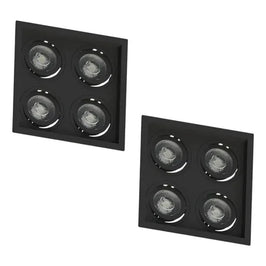 Spot de Embutir Multi 4 Recuado para 4 Lâmpadas PAR30 Preto Save Energy