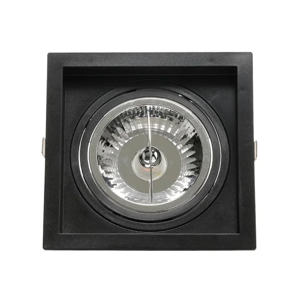 Spot de Embutir Quadrado 1x AR111 Branco e Preto Save Energy