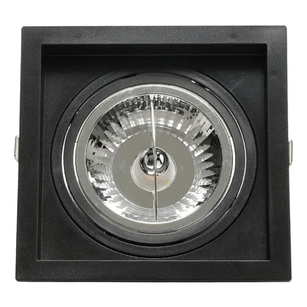 Spot de Embutir Quadrado AR111 Preto Recuado Save Energy