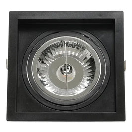 Spot de Embutir Quadrado AR111 Preto Recuado Save Energy