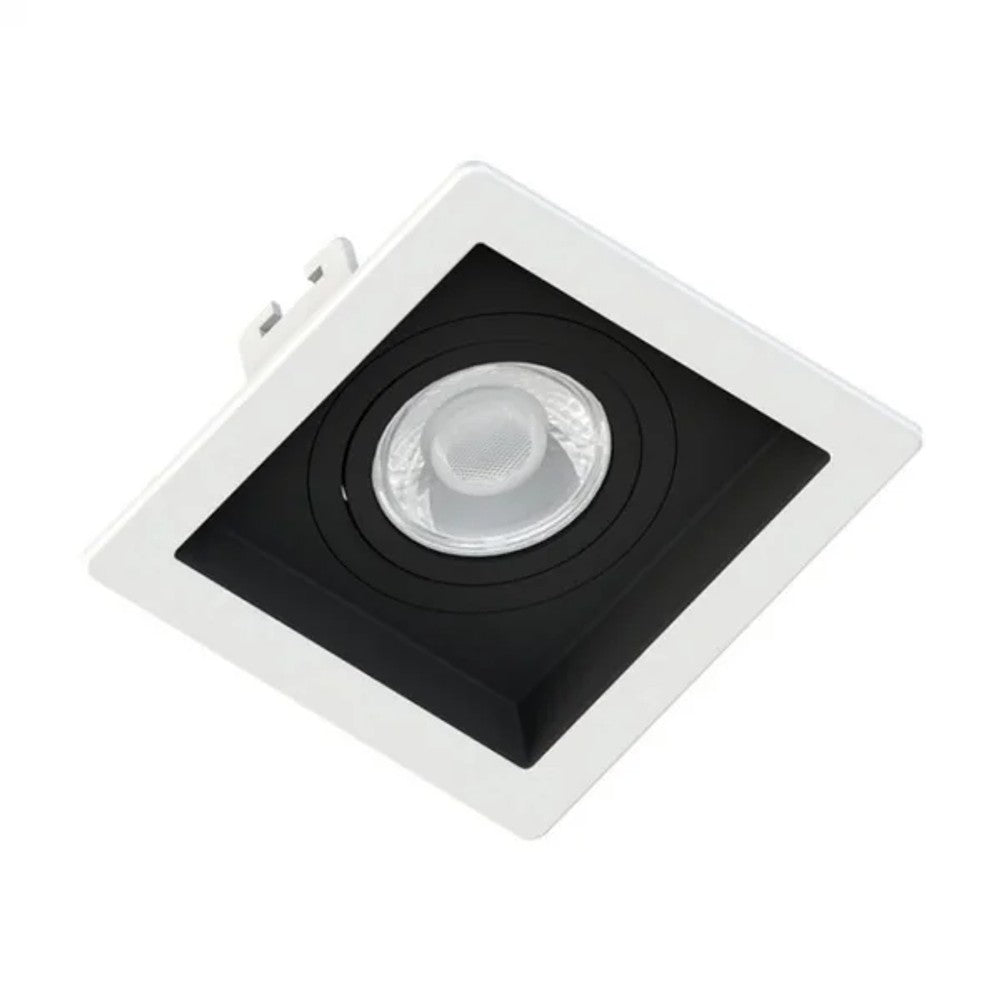 Spot de Embutir Quadrado para 1 Lâmpada PAR20 Branco e Preto Save Energy