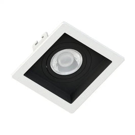 Spot de Embutir Quadrado para 1 Lâmpada PAR20 Branco e Preto Save Energy