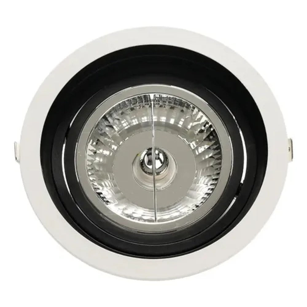 Spot de Embutir Redondo Recuado para Lâmpada AR111 Branco e Preto Save Energy