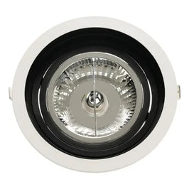 Spot de Embutir Redondo Recuado para Lâmpada AR111 Branco e Preto Save Energy