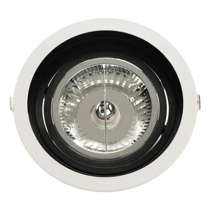 Spot de Embutir Redondo Recuado para Lâmpada AR111 Branco e Preto Save Energy