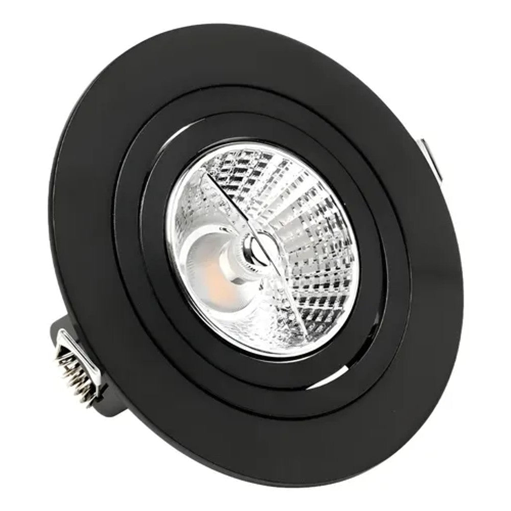 Spot de Embutir Redondo para Lâmpada AR70 Face Plana Preto Save Energy