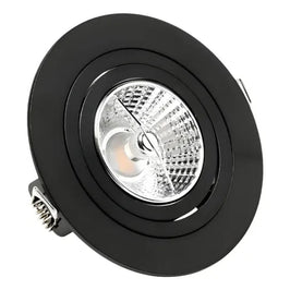 Spot de Embutir Redondo para Lâmpada AR70 Face Plana Preto Save Energy
