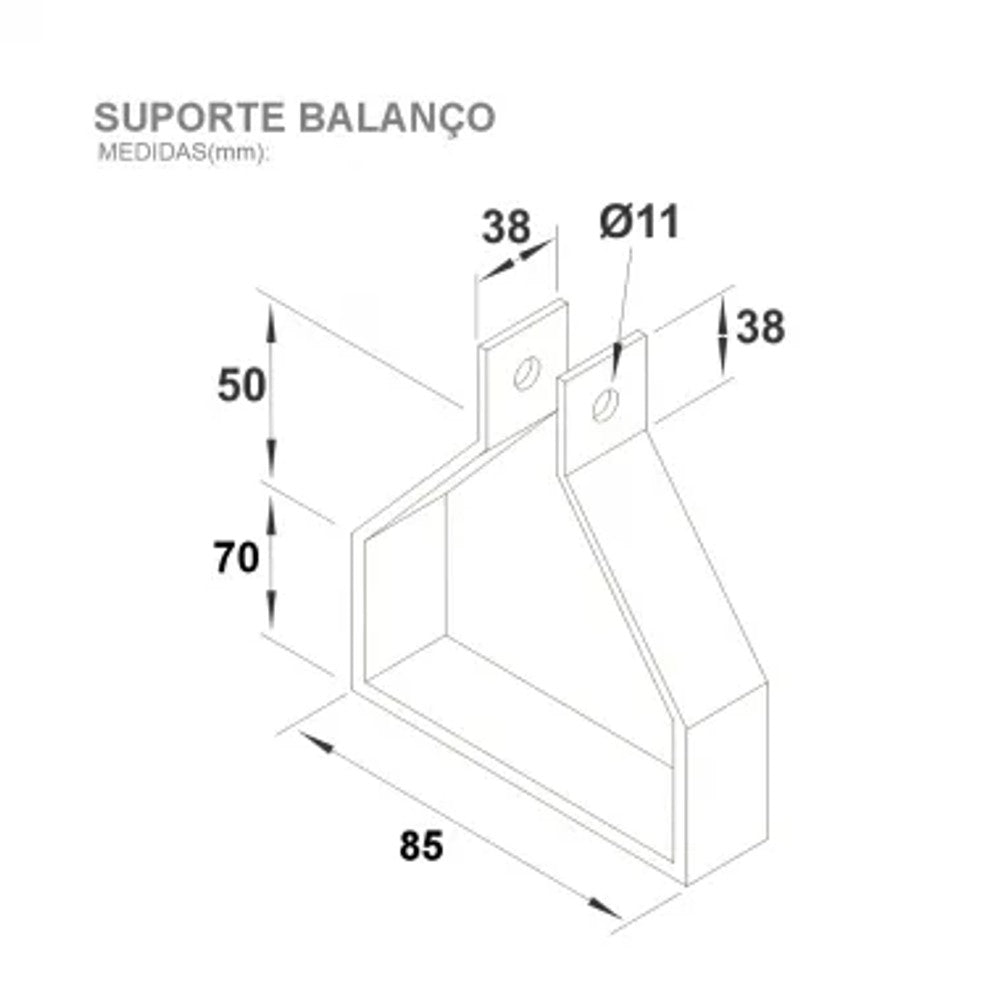 Suporte Balanço 300x150 Chapa 20 para Eletrocalha