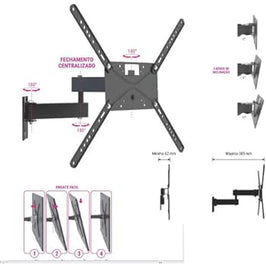 Suporte TV Articulado 14 a 43 Polegadas Preto STPA230