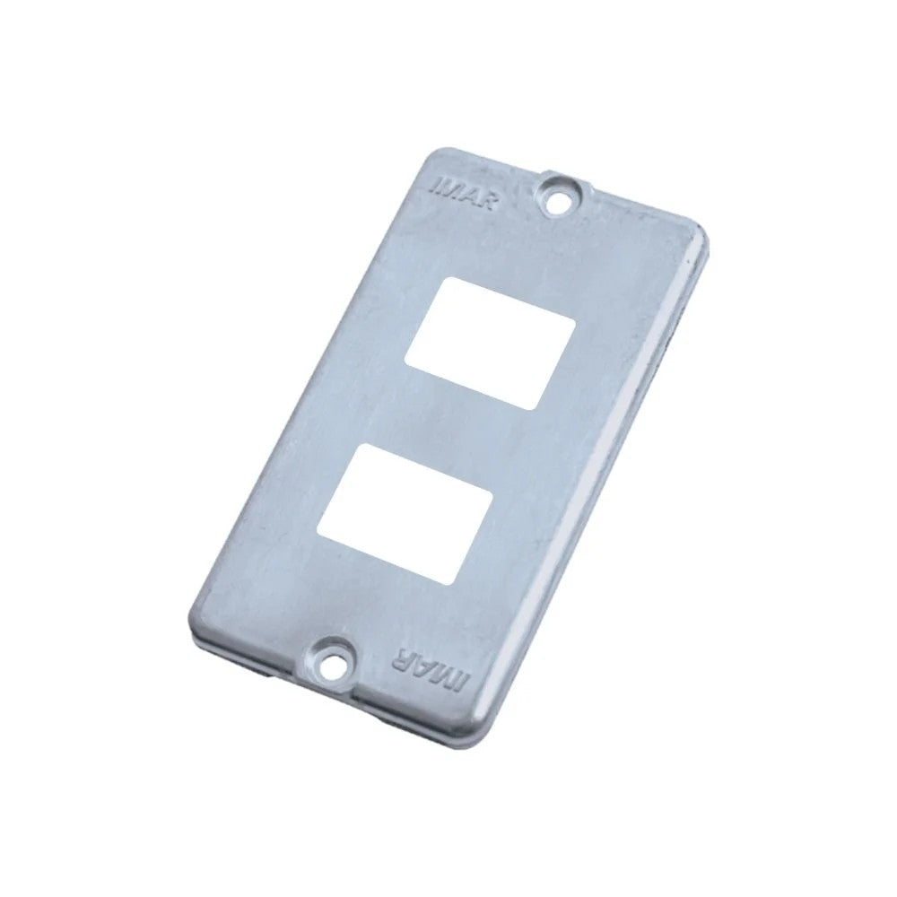 TAMPA PARA CONDULETE ALUMÍNIO 3/4 PARA 2 RJ45 IMAR