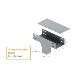 Te Vertical Descida Lateral 100 X 50 Chapa 24 Para Eletrocalha