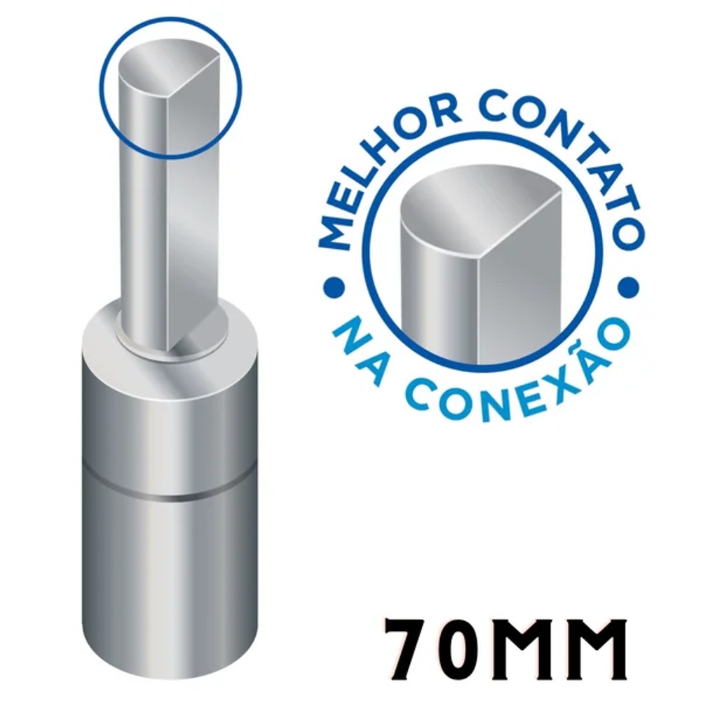 Terminal Comprimido Maciço Curto 70mm TCMC70