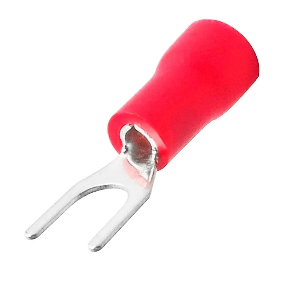 Terminal Forquilha 1,5 Vermelho 100 Peças F4