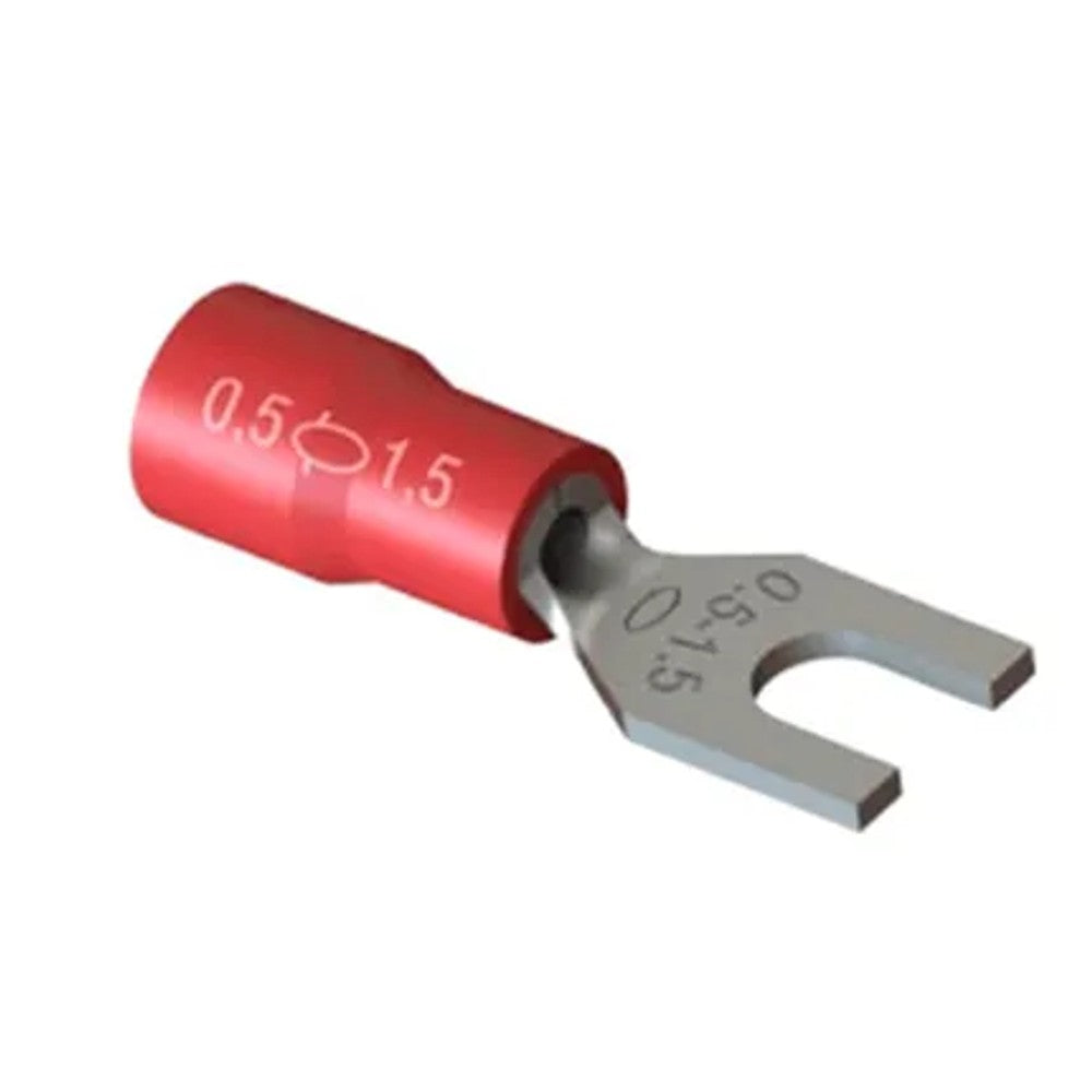 Terminal Forquilha 1,5 Vermelho 30 Peças F4