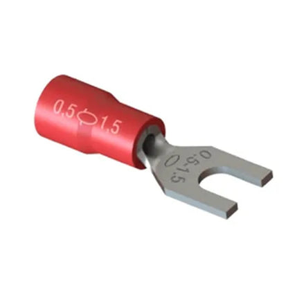 Terminal Forquilha 1,5 Vermelho 30 Peças F4