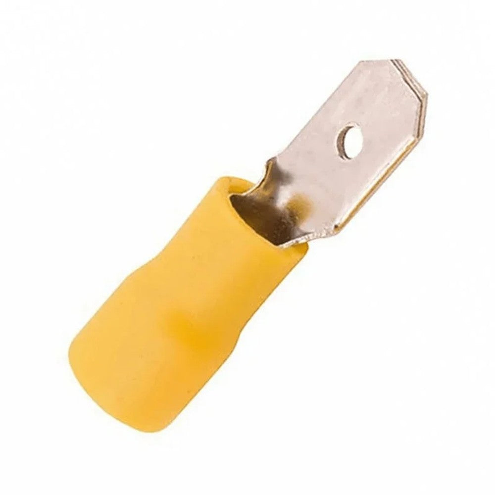 Terminal Isolado Macho 6mm Amarelo 100 Peças