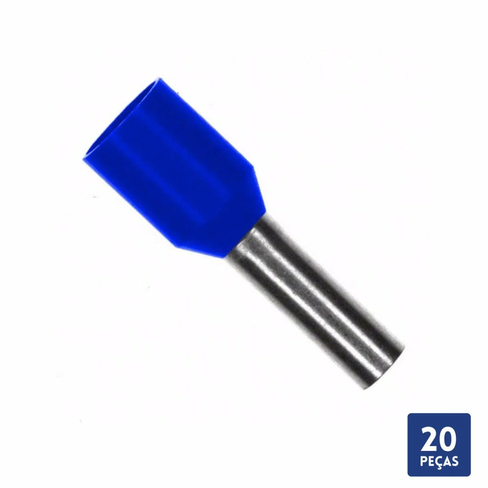 Terminal Pino Tubular 2,5 mm Azul com 30 Peças