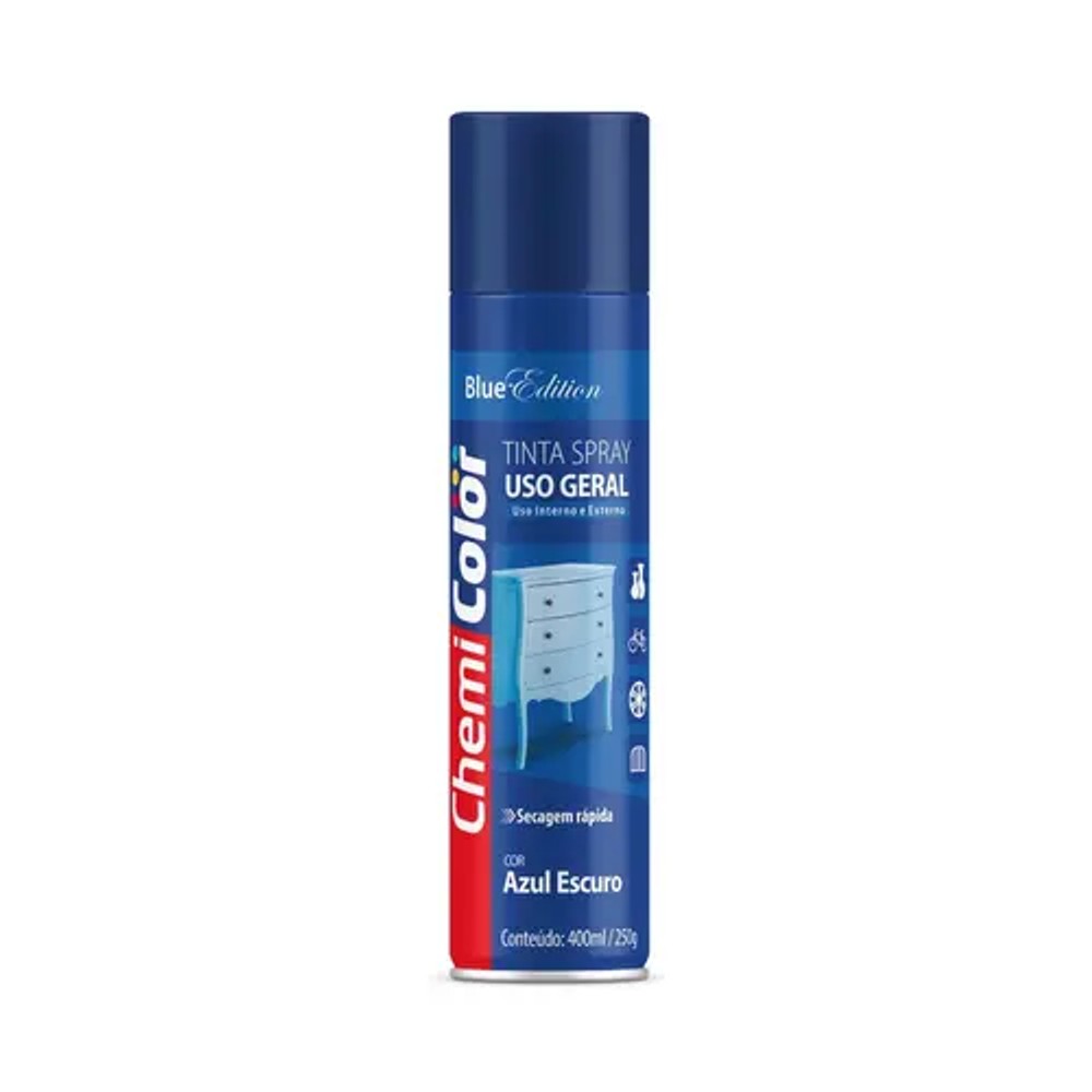Tinta Spray Uso Geral 400ml Azul Escuro Chemi
