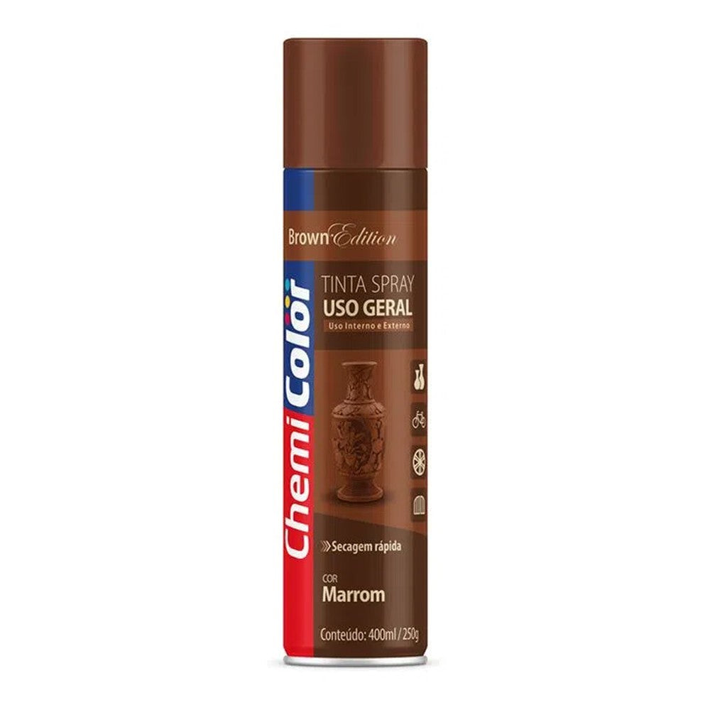 Tinta Spray Uso Geral 400ml Marrom Chemi