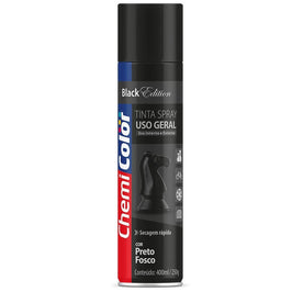Tinta Spray Uso Geral 400ml Preto Fosco Chemi