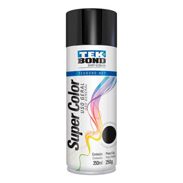 Tinta Spray Uso Geral Preto Brilhante 350ml Tekbond