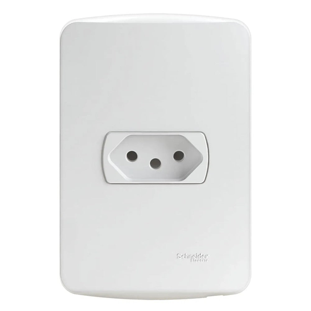 Tomada 2P T 10A Branco Com Placa 60340 Miluz