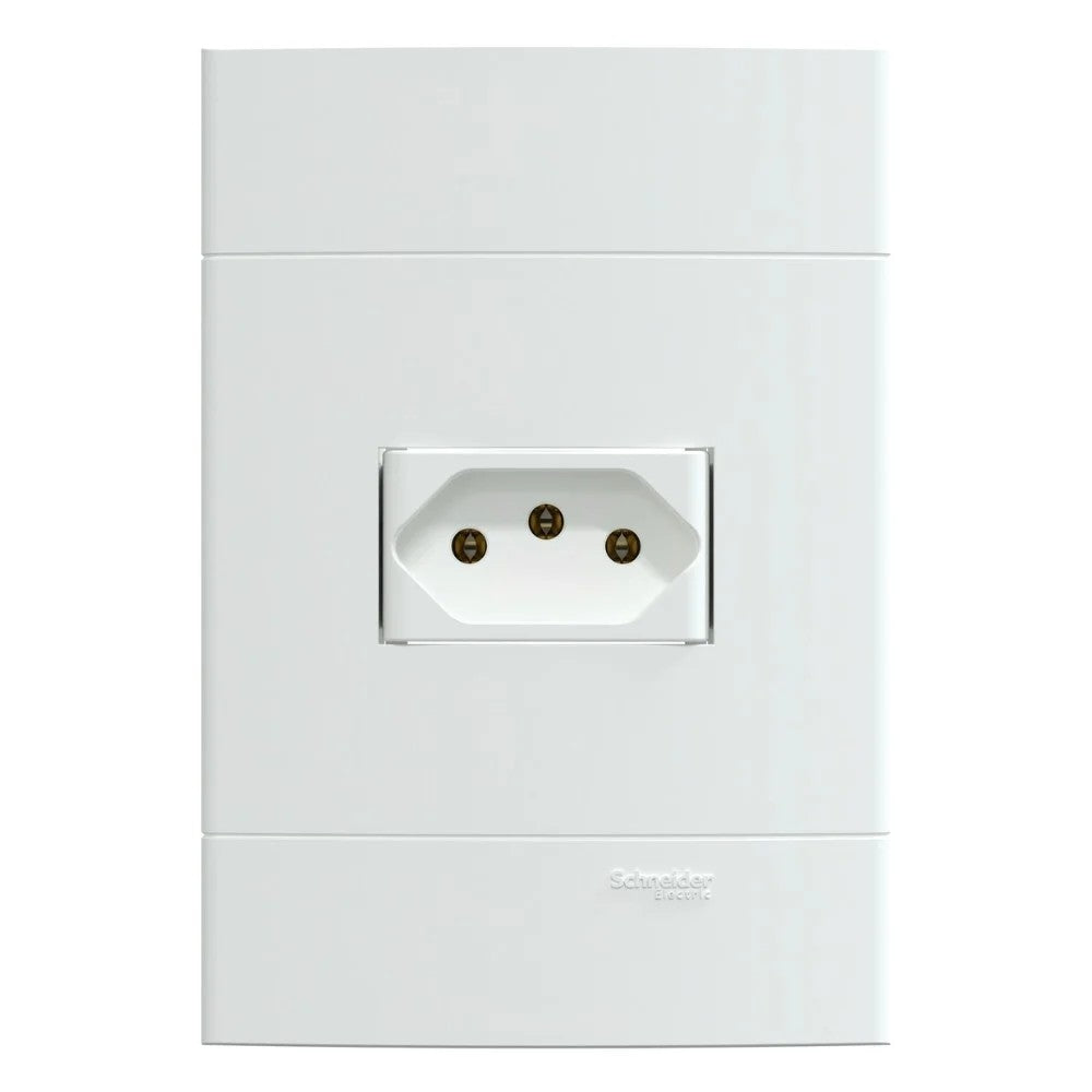 Tomada 2P T 10A Branco com Placa Lunare Up Schneider