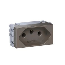 Tomada 2P T 10A Cinza Com Placa Esatta WEG