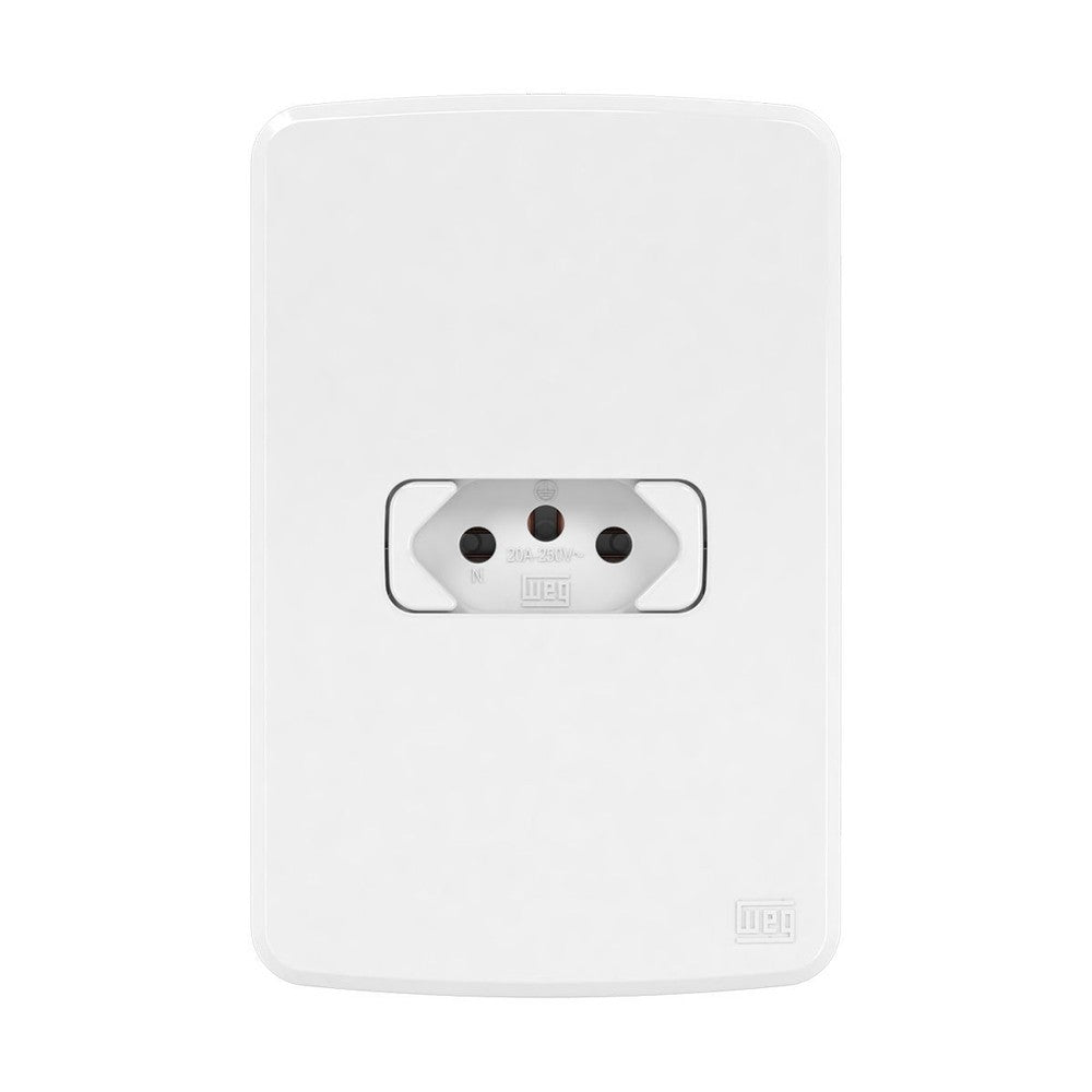 Tomada 2P T 20A Com Placa Branco Composé WEG