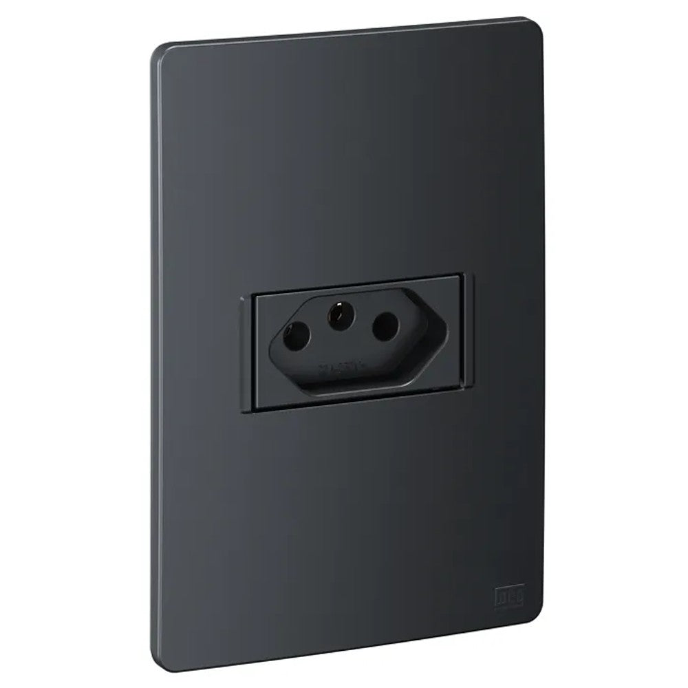 Tomada 2P T 20A Grafite com Placa Esatta WEG