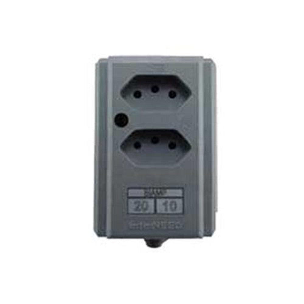 Tomada Barra Dupla 2P T 10/20A Cinza Interneed