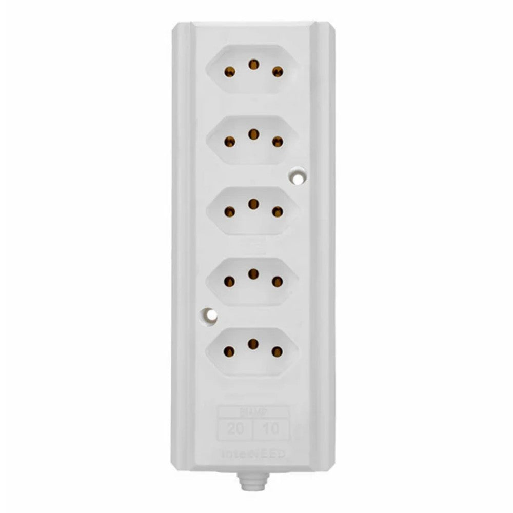 Tomada Barra Quintupla 2P T 10/20A Branco Interneed