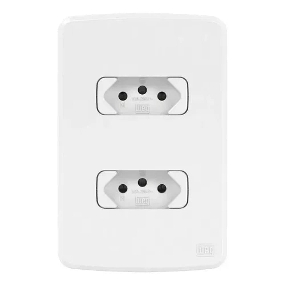 Tomada Dupla 10A Branco com Placa Composé WEG