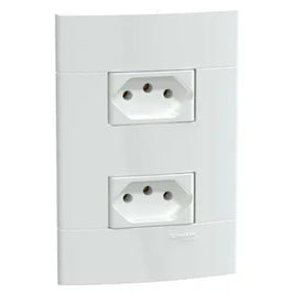 Tomada Dupla 2P T 10A Branco Brilhante Lunare Up Schneider