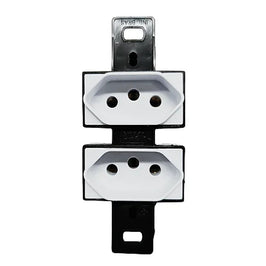 Tomada Dupla 2P T 10A para Condulete Branca 9026 Blux