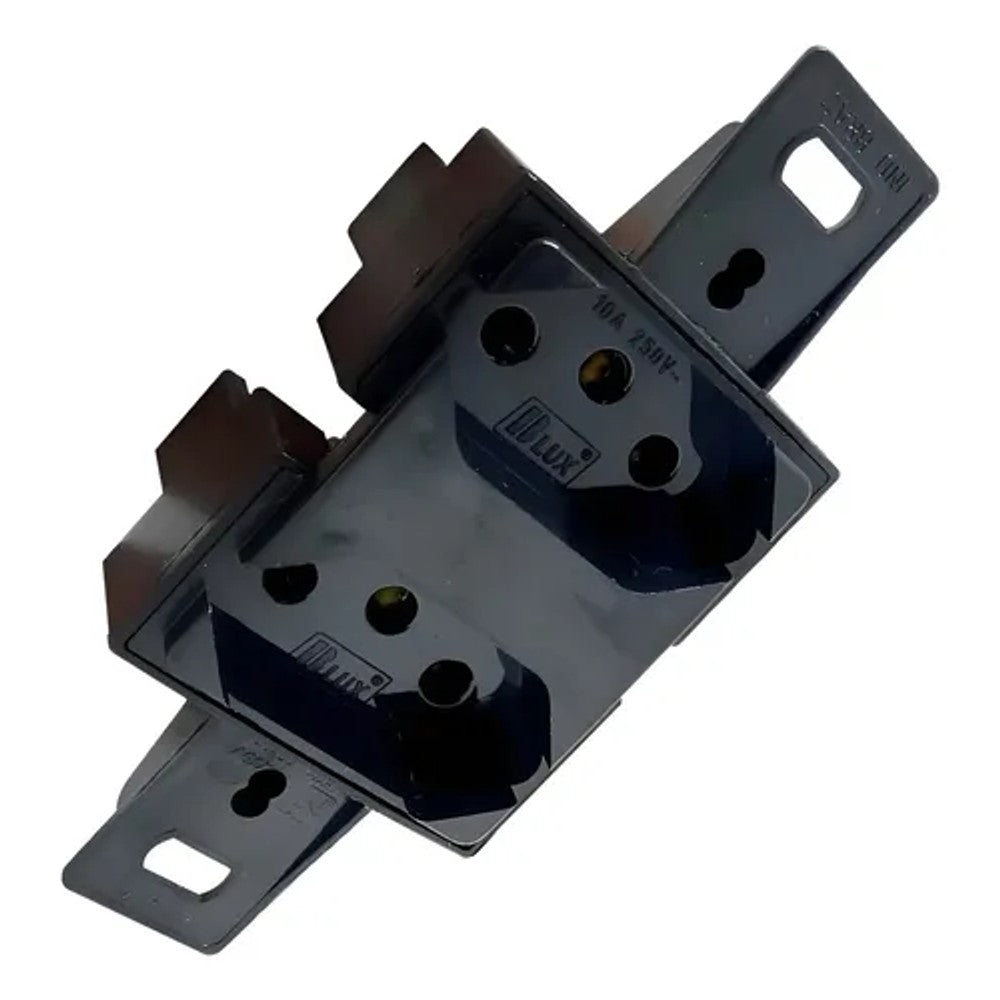 Tomada Dupla 2P T 10A para Condulete Preto 9027 Blux
