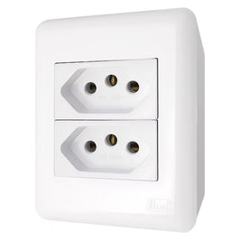 Tomada Dupla 2P T 20A para Condulete Branco Blux 9030