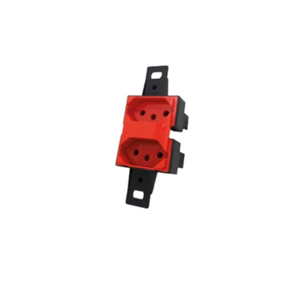 Tomada Dupla 2P T 20A para Condulete Vermelha 9032 Blux