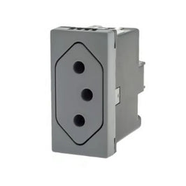 Tomada Módulo 2P T 10A Fundo Móvel Cinza 615041CZ Plus Legrand