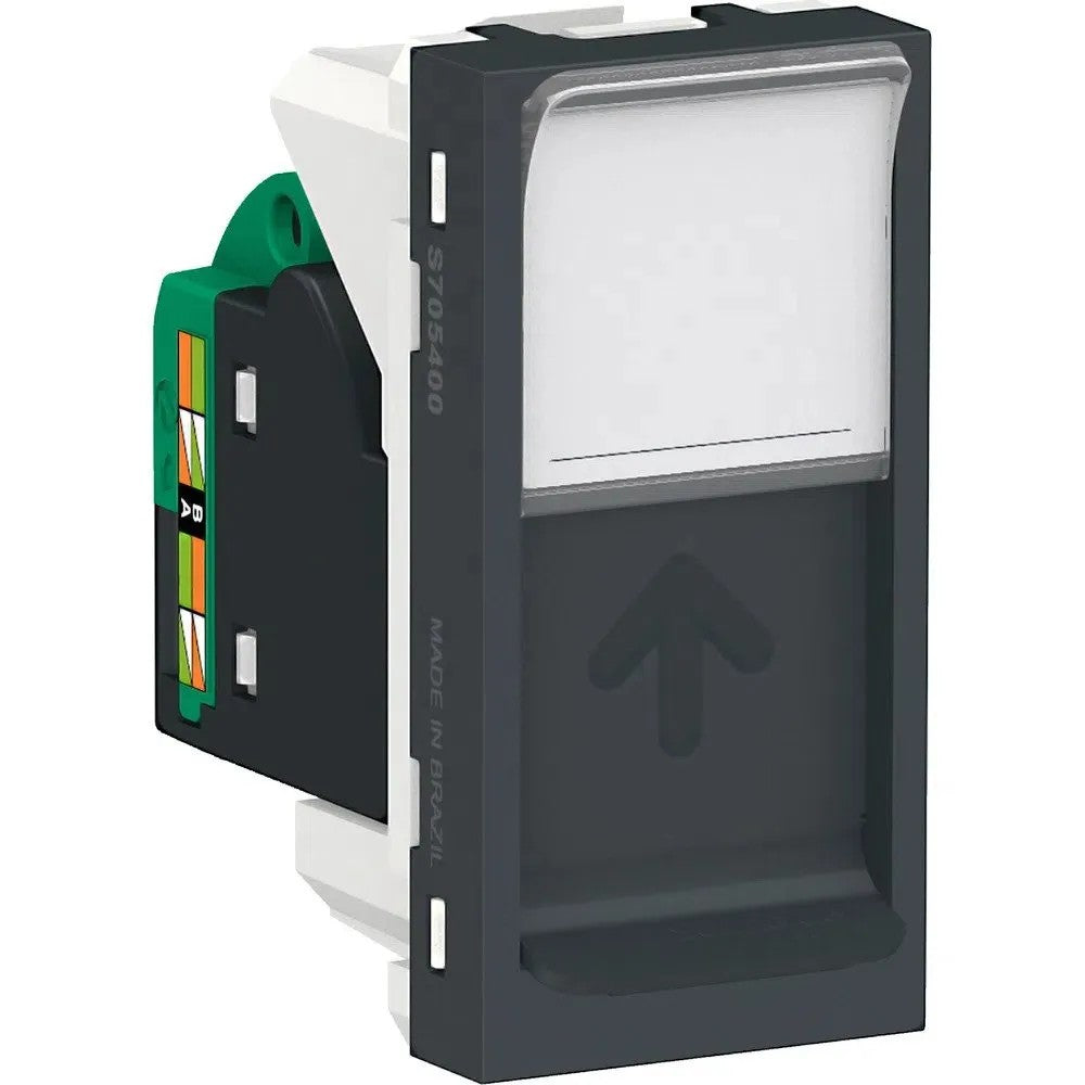 Tomada Módulo RJ45 8 Furos Cat5E Grafite Orion Schneider S70540094