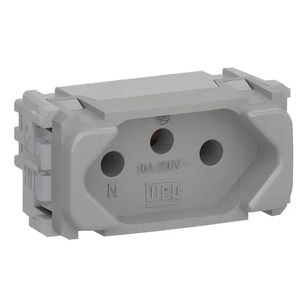 Tomada Modular 2P T 10A Cinza Composé WEG