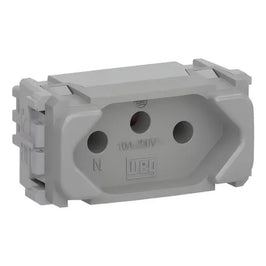 Tomada Modular 2P T 10A Cinza Composé WEG