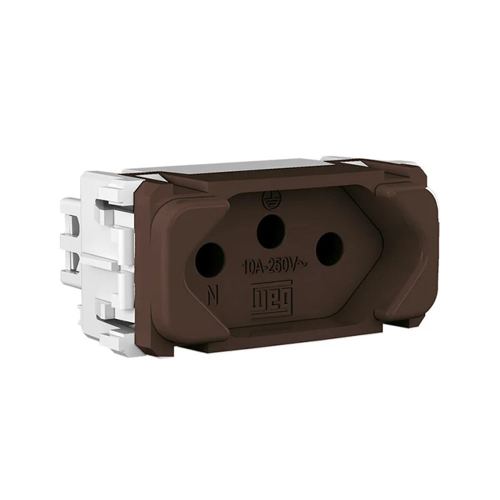 Tomada Modular 2P T 10A Marrom Composé WEG